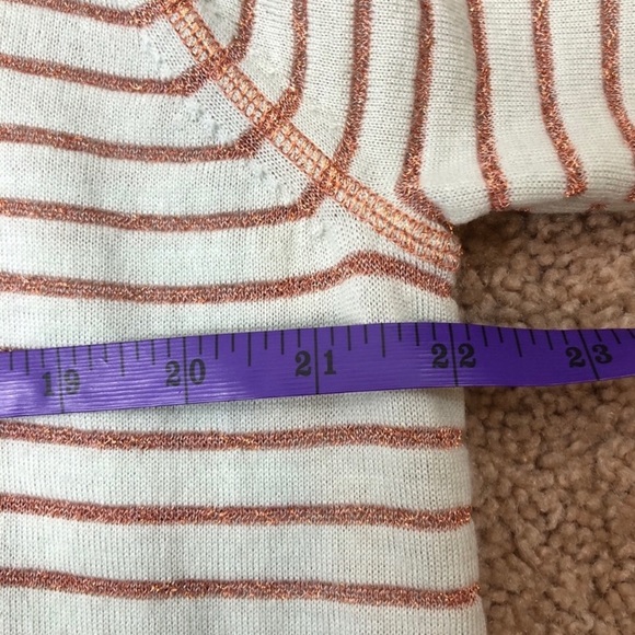 J Crew mint & rose gold metallic striped sweater - Picture 7 of 7